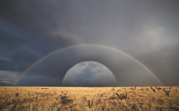 Rainbow on the moon