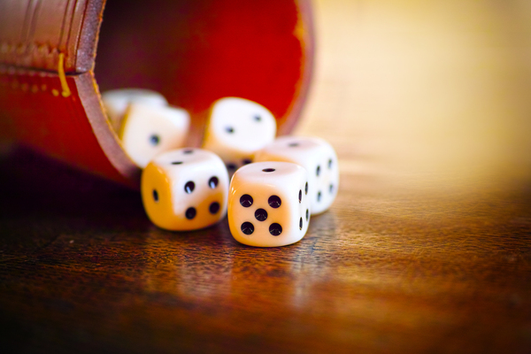 Dice on a table