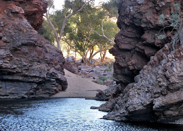 rocky gorge pool2: central Australian rocky gorge and small water pool