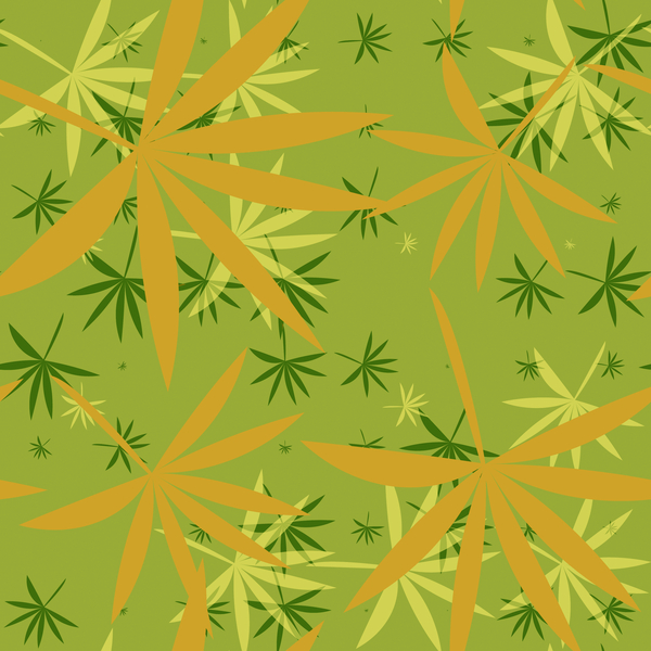 Bamboo Leaves 2: A colourful backdrop, texture, pattern or fill with leaf shapes reminiscent of bamboo or marijuana.