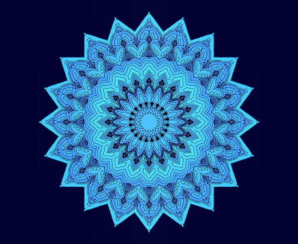 blue sketch layered mandala