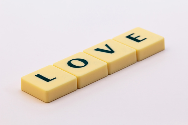 Words: Love: A simple picture of letters forming the word 'love' and some variations around this