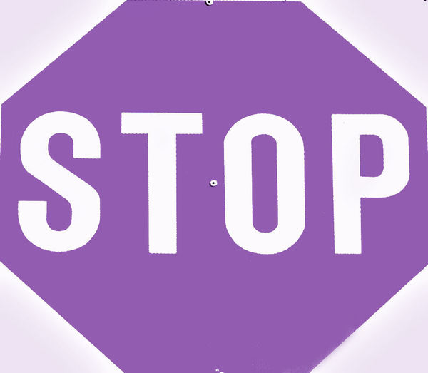 purple stop signB