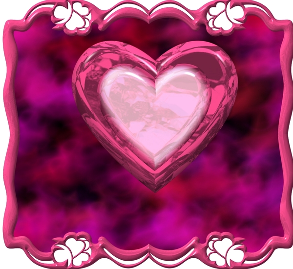Pink Heart with frame