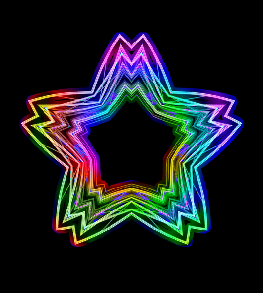 Colourful Star on Black 1