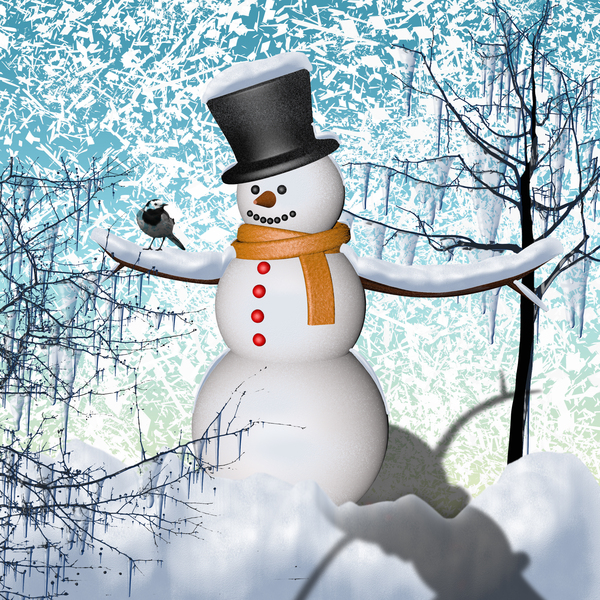 snow man: CG composite