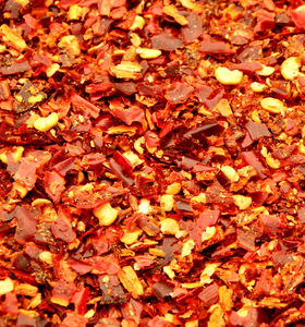 dried chilli flakes3: bowl of home-dried chilli flakes