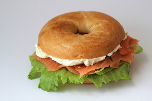 Bagel with Salmon: This was just my lunch. It tasted as good as it looked. Homemade :-)