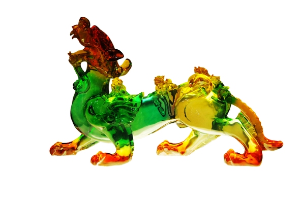colorful glass lion