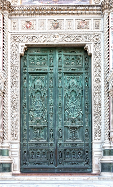Cathedral metal door