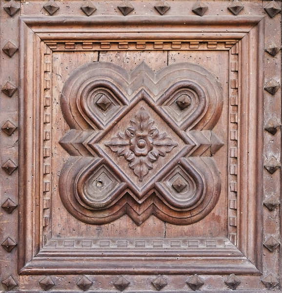 Carved door panel