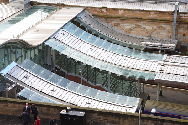 Glass station roof