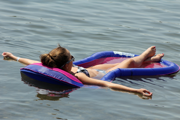 Sexy Girl Floating on raft