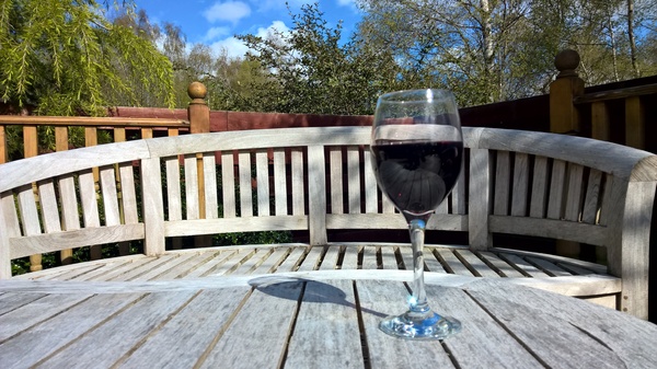 Glass of wine in the sun