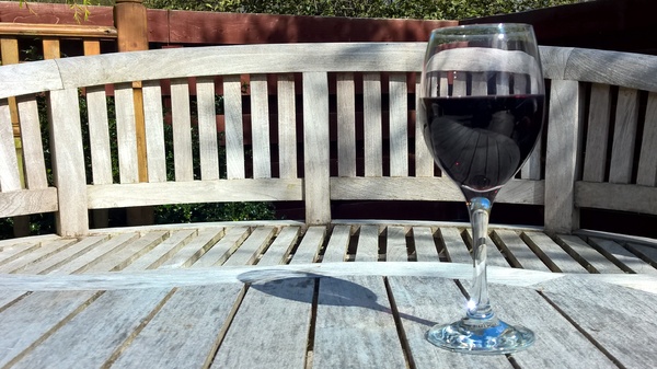 Glass of wine in the sun