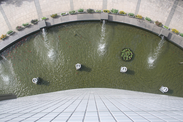 Concrete pond from above