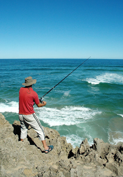 Shore Angling 1: Rock & Surf fisherman.NB: Credit to read 