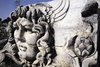 Medusa: The head of Medusa, a demon of ancient Greek mythology, in marble, Didyma/Turkey
