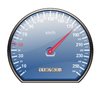 Speedometer in km/h: Speedometer in km/h, blue disc and red indicator