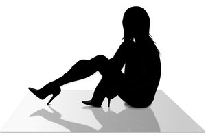 Woman's silhouette: pose of sexy woman