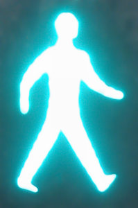 abstract pedestrian walk figur: abstract pedestrian walk figurine