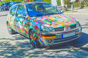 colourful car: colourful car