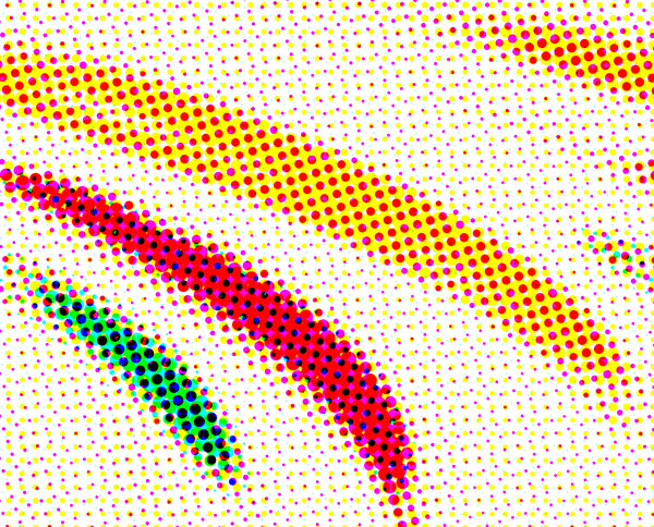 Dots 1: A couple of color halftone dot patterns.