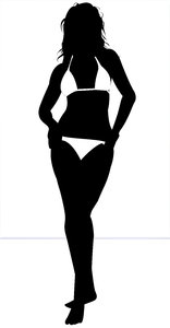 Model Silhouette 5: High resolution Silhouette of a female  fashion  model in swimsuit