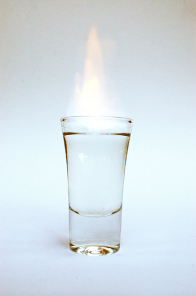 On fire ...: A glass wodka (or vodka) in fire ... have a drink!