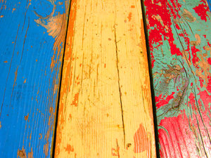 Funky Wood: I like the cool color scheme on this old funky painted wood.