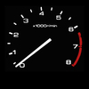 RPM gauge - black background: Car engine RPM gauge