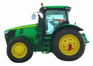 Big Green Tractor: large green and yellow construction tractor