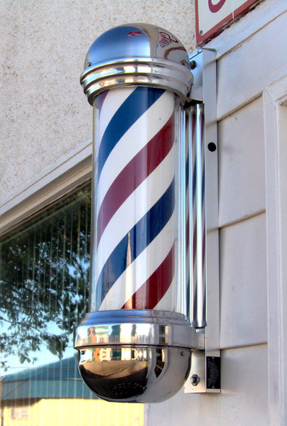 Barber Shop Pole: I was told that this is the only real barber shop pole in Western Canada. The owner had to go all the way to Minnesota, Illinois to get it. 