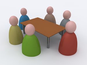 Meeting: An abstract picture of a meeting around a table