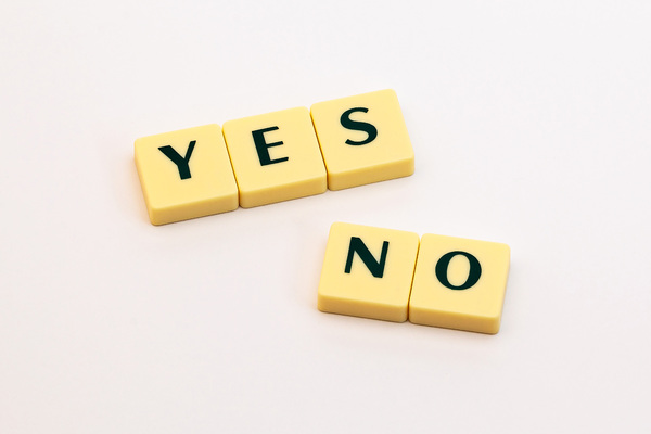 Words: Yes & No: A simple picture of letters forming the words yes and no