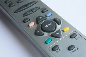 Remote Control: Macro shot of TV remote control