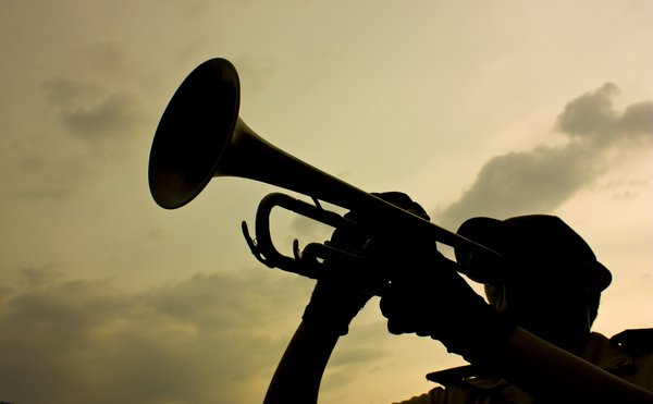 Bugle Call: A trumpet player from the local 