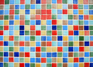 Colour tiles 1: Multicolour ceramic tiles texture. Playa de Gandia, Valencia