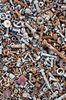 Nuts, bolts and screws: Texture from a pile of rusted bolts and screws.