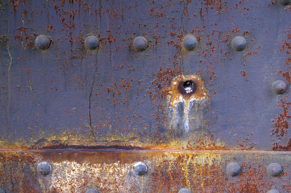 Rivets and rust: Rivets and rust on a bridge in Cleveland, Ohio.