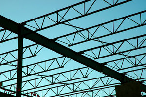 Steel Frame Construction: Outlines of Steel frame building being built