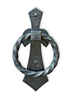 bronze knocker: bronze knocker in shape of a ring 