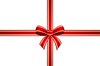 Red Ribbon & Bow: Red ribbon and bow on the white background