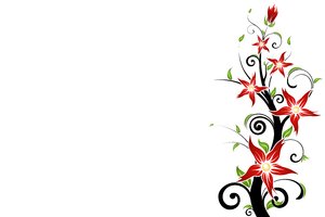 Fiery Flower 1: Decorative motif with red flowers