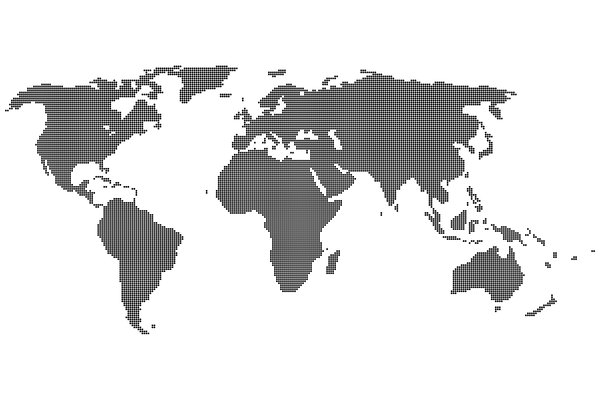 Dot - World Map: Map of the world made up of tiny, black dots