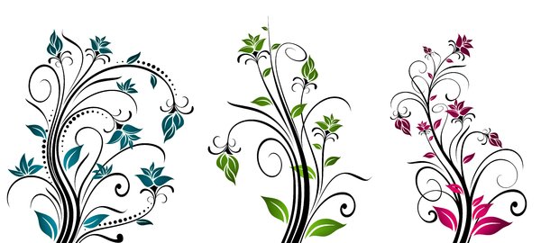 Yet Another Floral 4: Colorful floral elements on a white background. Which do you like most? ;)