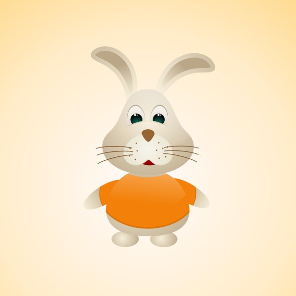 Easter Bunny 1: Vector bunny on the orange background