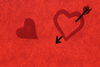 Two hearts: Two hearts on red background