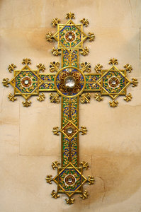 crucifix / cross: crucifix on a church wall