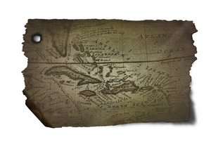 Pirate map: Antique map of the Caribbean